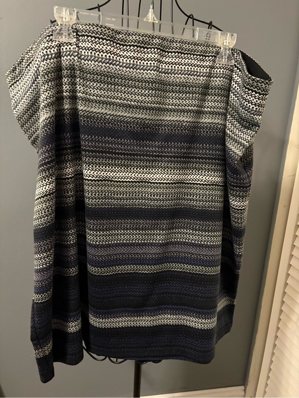 Roz & Ali Navy and White Striped Midi Skirt